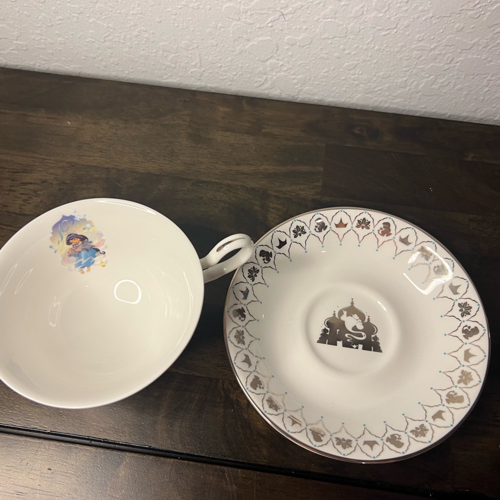 The English Ladies Co & Disney 100. Princess Wedding Teacup and Saucer. Jasmine